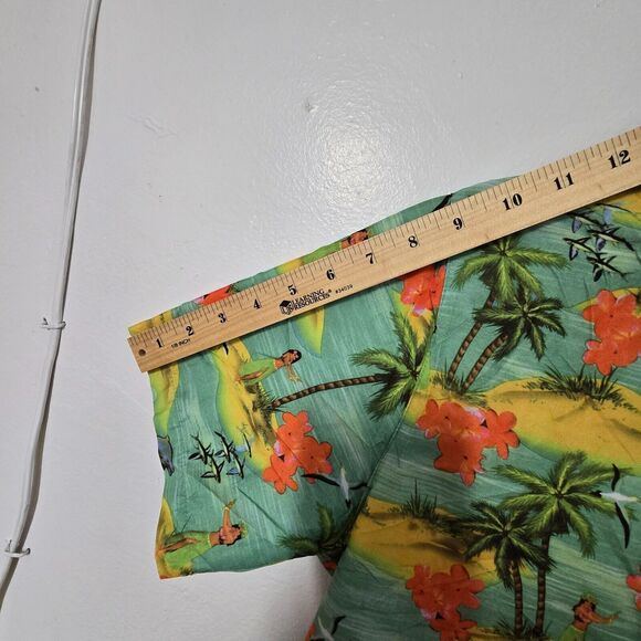 INGEAR Resort Tropical Hawaiian Tiki Shirt Toucan Skulls Palm Trees Pineapple M - Picture 8 of 10